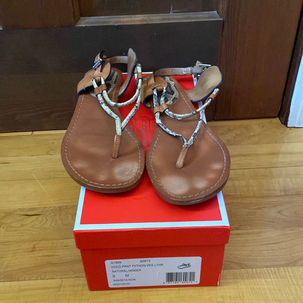 Coach Coco Print Python Leather Natural Ginger Sa… - image 1